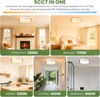 17W LED Ceiling Lights,1100lm Super Bright LED Ceiling Lights,10in Dimmable Flush Mount Light Fixtures,5CCT(5000K/4000K/3500K/3000K/2700K) Adjustable for Bedroom Kitchen Bathroom Hallway,2PACK
