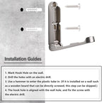 4Pcs Folding Coat Hooks, Zinc Alloy Folding Wall Hook for Hanging Coat Scarf Hat Robe Key Purse, Foldable Invisible Hook with Screws (Silver)