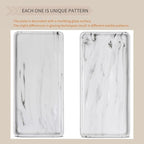 Gurygo 10" Bathroom Tray for Counter, Ceramic Vanity Trays for Bathroom, Small Rectangle Ceramic Trays, Kitchen Soap Ceramic Tray for Kitchen Counter, (Marble White, Set/1)