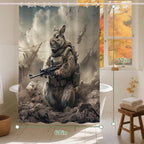 Modern Cute Shower Curtain Abstract Squirrel Theme Bathroom Bathtubs Fabric Aesthetic Shower Curtain Set with 10 Hooks 72 x 60 inches Waterproof Machine Washable Grey and Black