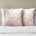 Pink Chinoiserie Throw Pillow Covers 22x22 in Set of 2 Vintage Floral Elegance Botanical Farmhouse Square Pillowcases Cushion Cover for Couch Bed Sofa Outdoor Patio Décor