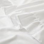 KKJIAF Ruffle Pillow Cases Queen Size Set of 2, Ruffled Pillow Covers with Envelope Closure, Wrinkle Resistant Pillowcases 20" x 30", Ruffled Pillow Shams, White