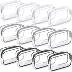 Weewooday 12 Pieces Clear Makeup Bags Cosmetic Storage Bags PVC Zipper Pouches Travel Waterproof Makeup Plastic Case for Women Organizing Toiletries Traveling Bathroom(Medium,Multicolor)