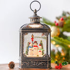 Christmas Snow Globe Swirling Glittering Snowman Choir with Music & Timer, USB Lined/Battery Operated Lighted Water Lantern for Christmas Festival Decoration Gifts