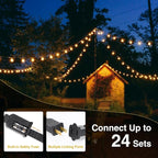 ZJOJO 35FT Outdoor String Lights, G40 Globe Outdoor Lights with 15 Shatterproof LED Bulbs 2700K, IP65 Waterproof Patio Light
