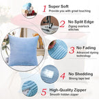Home Brilliant Blue Throw Pillow Covers Set Supersoft Corduroy Decorative Pillow Covers Velvet Cushion Cover for Bed, 18x18 Inch, Baby Boy Blue