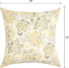 Outdoor Throw Pillows Water Resistant 18x18 inch,Decorative Throw Pillow with Insert Set of 2,Hidden Zipper Headrests for Patio Furniture Sofa Couch Chair(Yellow Flower)