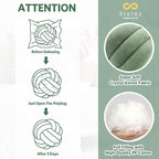 Sioloc Soft Knot Ball Pillows,Round Throw Pillow Cushion Home Decoration Plush Pillow,Throw Knotted Pillow Handmade Round Plush Pillow（7.8inches,Green）