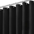 Inhousolu Fabric Shower Curtain Waffle Weave, 230 GSM Heavy Duty, Weighted Hem, 14 Metal Hooks, Water Repellent, Machine Washable, Hotel Spa Luxury Bath Curtain Set, 72 x 78 Inch, Black