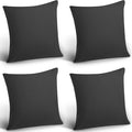 Boao 4 Pack Christmas Decorative Outdoor Waterproof Throw Pillow Covers Square Patio Balcony Garden Waterproof Cushion Case PU Coating Pillow Shell for Couch Bed Patio Sofa, 18 x 18 Inch(Black)