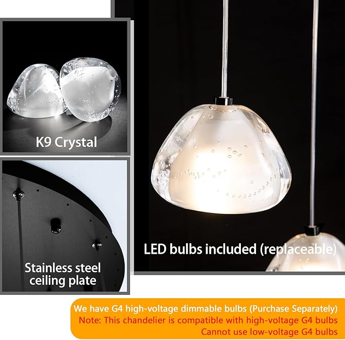 Modern Crystal Chandelier for Staircase 118" Long Black LED Lighting for Foyer Adjustable Ceiling Lighting Fixture for Living Room Hallway Entryway Staircase