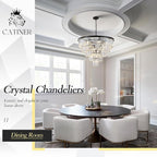 Large Black Crystal Chandeliers 30” Modern Chandelier for High Ceiling Foyer 5 Tiers 16 Lights Contemporary K9 Ceiling Pendant Light Fixture for Staircase Dining Room Bedroom