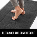 GORILLA GRIP Dirt Grabber Mesh Doormat, Low-Profile, Stain and Fade Resistant Heavy Duty Quick Dry Striped Doormats, Mats for Indoor or Outdoor Entry, Shoe Scraper, Garage Entrance Mat 47x35 Dark Gray