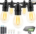 208FT(196+12) Solar String Lights Outdoor Waterproof, Solar Powered Patio Light with 60+3 Dimmable S14 Edison Bulbs Shatterproof & Remote Control, Solar String Lights for Outside Garden Backyard