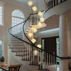 10-Lights Foyer Chandelier Modern Crystal Chandeliers Large Chandelier for High Ceilings,Crystal Pendant Light for Living Room Stairwell Dining Room Entryway