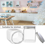 6 Pack 24 Oz Clear plastic jar, Refillable Kitchen Storage Containers, For Kitchen & Household, Aluminum cap.