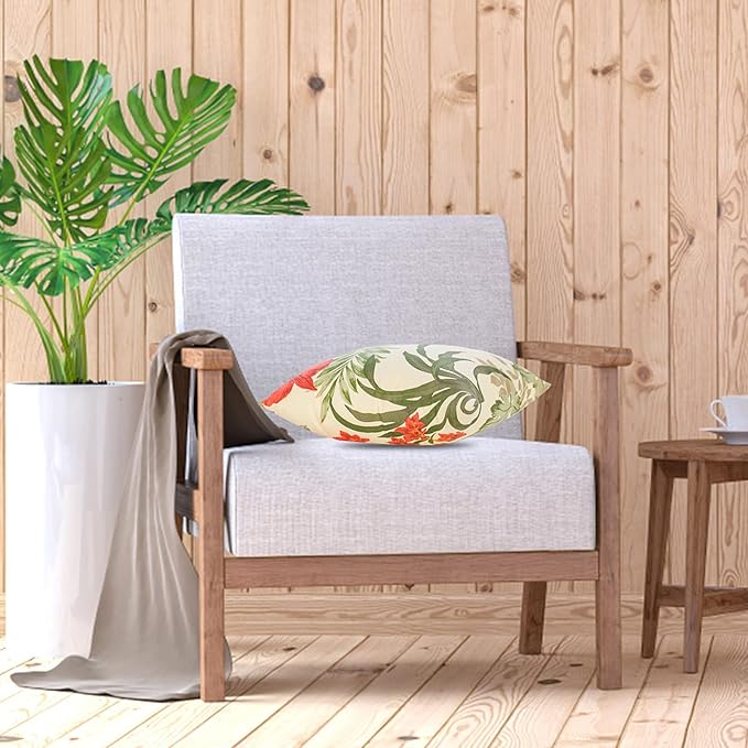 JMGBird Patio Pillows with Inserts 18 * 18 Inch Outdoor Pillows for Patio Furniture