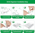 Drink Organizer for Fridge-White Automatic Pusher Glide,12oz 16oz 20oz-Soda Dispenser for Fridge-Holds up to 30 Cans