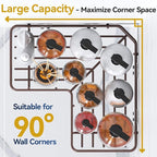 YASONIC Corner Shower Caddy Organizer, 3-Pack Self-Adhesive Rustproof Bath Shelves with Soap Holder & 4 Hooks, Large Capacity Shower Storage Rack for Bathroom Organization - Bronze