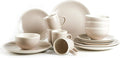 Rock Ridge Speckled Stoneware Dinnerware Set (16pc Set, Sands and Ivory)