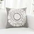 HWY 50 Grey Gray Decorative Throw Pillow Covers 18x18 Inch (1 Piece), Modern Embroidered Cotton Farmhouse Cushion Cover Pillow Case for Couch Living Room Bed Sofa, Sunflower