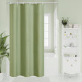 3D Embossed Pattern Shower Curtain, Simple and Chic Pattern Vintage Curtain for Bathroom, Waterproof Fabric Shower Curtains with Hooks, 36 W x 72 H, Sage