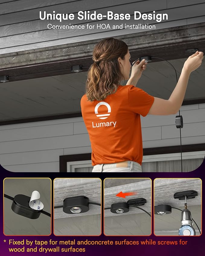 Lumary Smart Permanent Outdoor Lights 2 with Remote, 150ft with 90 RGBAICW LEDs 5400lm for Daily and Accent Lighting, 110+ Scenes for Halloween Christmas Decor, Work with Alexa Google, Black