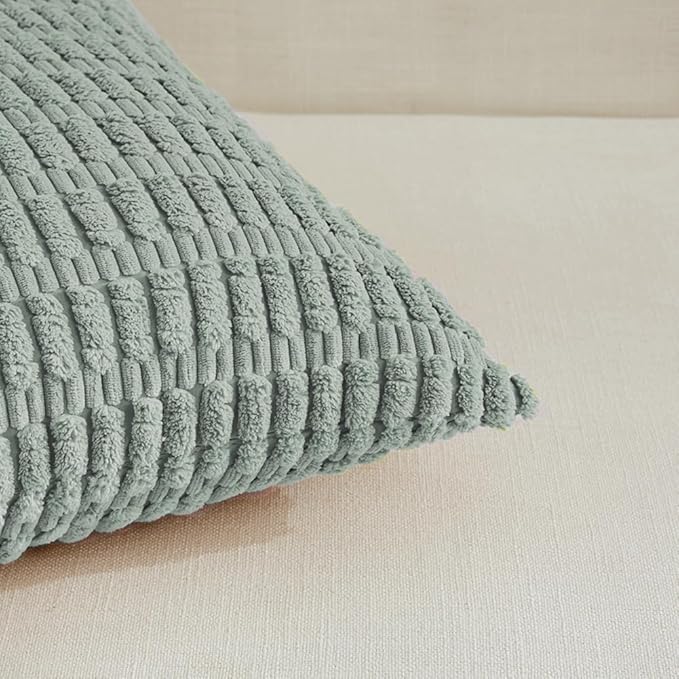 Fancy Homi Decorative Throw Pillow Covers for Living Room Couch Bed, Modern Farmhouse Boho Home Decor, Accent Cushion Case (14 x 24-Inch, Grey Blue)