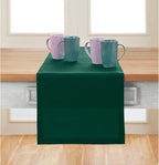 Solino Home Linen Rainforest Green Table Runner 120 Inches Long - 100% Pure Linen 14 x 120 Inch Table Runner for Dining, Fall, Autumn, Thanksgiving, Christmas, Holiday - Fete