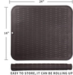 Silicone Dish Drying Mat for Multiple Usage,Easy clean,Eco-friendly,Heat-resistant Silicone Mat for Kitchen Counter or Sink,Refrigerator or Drawer Liner Coffee 2XL 24 inches x 18 inches