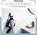 Angle Simple Towel Hook for Bathroom, SUS 304 Stainless Steel Compact Shower Robe Coat Wall Hook, Matte Black