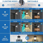 Motion Outdoor Pendant Light Fixture with Dusk to Dawn Sensor Exterior Hanging Lantern with Adjustable Chain Black with Seeded Glass Outside Lights for House Patio Front Porch Lighting
