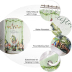 Vandarllin Merry Christmas Shower Curtain, Green Christmas Gnome Elf Shower Curtains Set with Hooks, Xmas Balls Waterproof Fabric Bathroom Curtains Decor Home Accessories,72 X 78 Inch Long