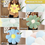 Sioloc flower pillow,flower Shaped Throw Pillow Butt Cushion flower Floor Pillow,Seating Cushion,Cute Room decor & Plush Pillow for bedroom sofa chair(Yellow,29.5'')