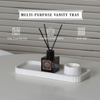 Bathroom Accessory Set - 6 Pieces Bathroom Accessories Set Complete with Soap Dispenser, Toothbrush Holders, Tumbler, Vanity Tray and 2 Qtip Holder for Home Organizer and Decor, White