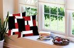 CAPSCEOLL Geometric Throw Pillow Covers 16X16 Set of 2 Soft Geometry Black Red White Pillow Cases Cushion Covers for Living Room Bedroom Decorative Throw Pillowcases for Sofa Couch Chair