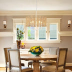 Rattan Chandelier 5-Light Farmhouse Boho Pendant Light Fixture for Dining Room Brown and White Woven Chandeliers for Ceiling Light,Bedroom,Living Room,Foyer,Kitchen Island,Coastal,Stairway,Hallway
