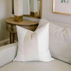 EVERGRACE x Kinsey Walsh Signature Velvet Panel Cotton Pillow Covers Set of 2, Decorative Pillow Covers 20"x20" for Couch, Square Cushion Cases for Sofa Bedroom Living Room, Off White Pearl