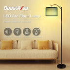 BoostArea Floor Lamp for Living Room,Arc Floor Lamp Remote Control,Stepless Dimmable Brightness & Colors Temperature 2700k-6500k,Foot Switch,Modern Standing Lamp for Bedroom Study Room Office,Green