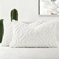 decorUhome Throw Pillow Covers 12x20 Inch Set of 2, Soft Plush Decorative Faux Fur Cream White Solid Couch Pillow Covers, Accent Farmhouse Neutral Lumbar Euro Pillow Cases for Sofa Bed Living Room