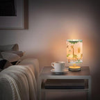 Table Lamp African Animal Giraffe Crocodile Monkey Palm Tree Jungle Leaf Nightstand Lamp with Wood Base Fabric Lamp Shade Bedside Desk Lamp for Living Room Bedroom Kids Room Office