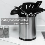 Kitchen Utensil Holder for Countertop 360° Rotating Utensil Caddy Extra Large Utensil Crock Cooking Utensil Holder for Kitchen Counter