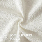 MIULEE Textured Boucle Throw Pillow Cover White Accent Solid Lumbar Christmas Pillow Case Decorative Soft Pack of 1 Couch Cushion Chair Sofa Bedroom Livingroom Home Decor,12x20 Inch