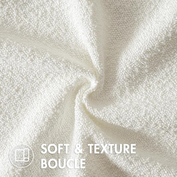 MIULEE Textured Boucle Throw Pillow Cover White Accent Solid Lumbar Christmas Pillow Case Decorative Soft Pack of 1 Couch Cushion Chair Sofa Bedroom Livingroom Home Decor,24x12 Inch