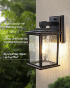 Dusk to Dawn Outdoor Wall Light Fixture, 12'' Oil-Rubbed Bronze Porch Light, Hardwired Outside Wall Lantern for House, Garage, Front Door, Waterproof and Rustproof, Bulbs Not Included