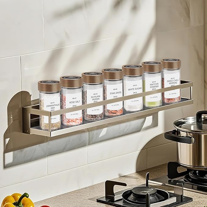 VIBRATITE 30 Pack Spice Jars with Acacia Lids, 4 oz Round Glass Jars Spice Containers Set with Labels, Pen, Funnel, Seasoning Storage Bottles with Shaker Lids for Rack, Cabinet, Drawer
