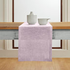 Solino Home Linen Small Table Runner 36 Inches - Athena, 100% Pure Linen Chambray Lavender Table Runner 14 x 36 Inch Ideal for Dresser and Coffee Tables - Thanksgiving, Holiday