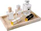 WORHE Italy Natural Marble Vanity Tray for Jewelry, Perfume, Makeup, Candle, Modern Decorative Trays for Bathroom Bedroom Dresser Rectangle Kitchen Storage Organizer for Home Decor Light Brown (WH038)