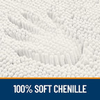 OLANLY Bathroom Rugs 45x27, Extra Soft Absorbent Chenille Bath Rugs, Rubber Backing Quick Dry, Machine Washable Bath Mats for Bathroom Floor, Tub and Shower, Home Decor Accessories, Ivory