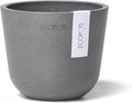 Ecopots Oslo Mini Durable Modern Round Indoor/Outdoor Recycled-Based Composite Flower Pot Planter, Grey, 4.5"